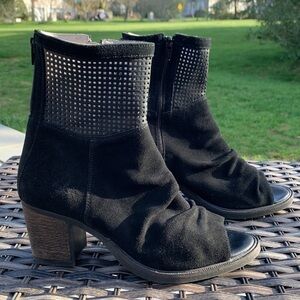 Bos. & Co. Celine Leather/Suede Open-Toe Boot